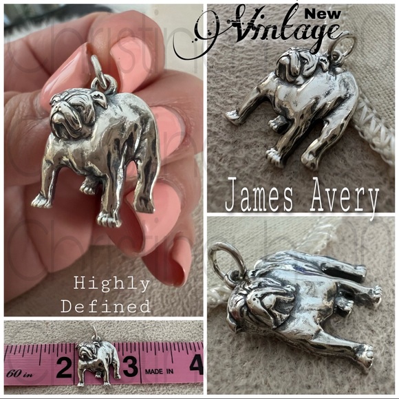 Avery Retired Bulldog Charm James Avery RARE Bulldog James
